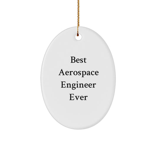 Aerospace Engineer Gifts from Family - Best Aerospace Engineer Ever Oval Ornament for Christmas - Image 1