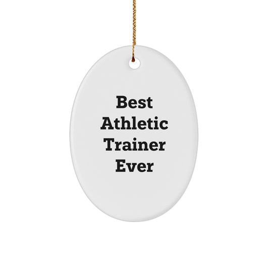 Funny Best Athletic Trainer Ever Oval Ornament Gifts from Friends for Christmas - Image 1
