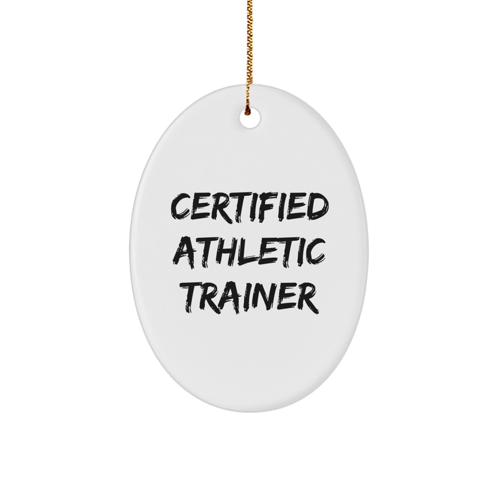 Funny Certified Athletic Trainer Gifts from Family for Him or Her Oval Ornament for Christmas - Image 1