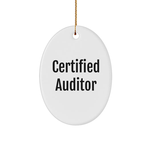Funny Certified Auditor Quote Oval Ornament Gifts from Friends for Auditor, Christmas Unique Gifts for Men - Image 1