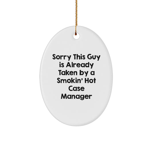 Case Manager Gifts, Funny Quote Oval Ornament, Gifts from Friends, Case Manager Christmas Unique Gifts - Image 1