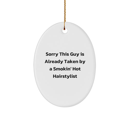 Hairstylist Gifts, Funny Quote Oval Ornament, Christmas Unique Gifts from Friends, Gifts for Hairstylist - Image 1