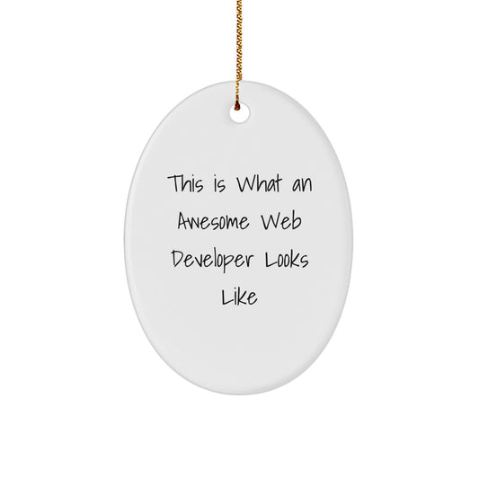 Funny Web Developer Gifts from Friends for Web Developers - Oval Ornament This Is What An Awesome Web Developer Looks Like - Christmas Unique Gifts - Image 1