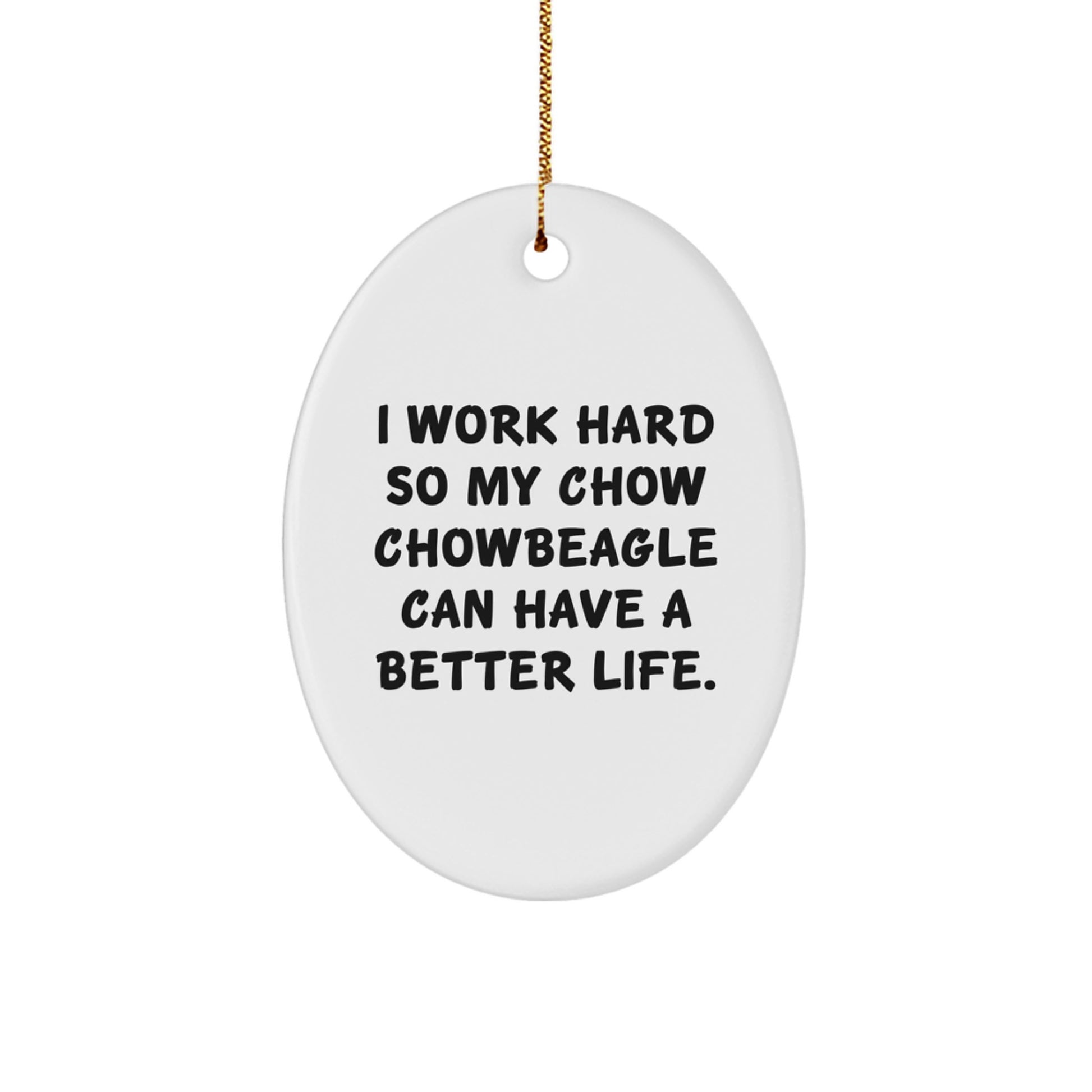 Funny Chow Chow Dog Gifts from Friends and Family - Inspirational Oval Ornament for Men and Women - Christmas Unique Present - Image 1