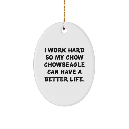 Funny Chow Chow Dog Gifts from Friends and Family - Inspirational Oval Ornament for Men and Women - Christmas Unique Present - Image 1