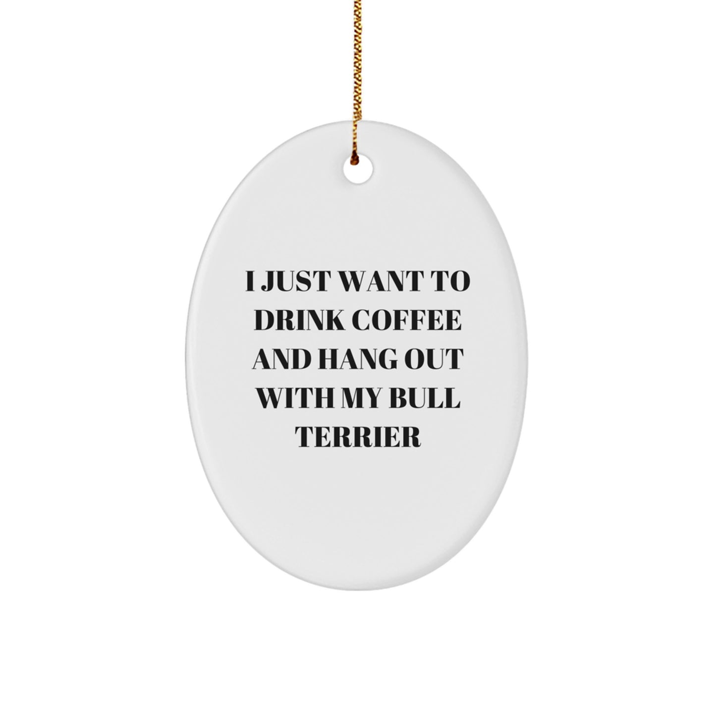 Bull Terrier Dog Lovers Gifts from Family for a Funny Christmas Oval Ornament - Image 1
