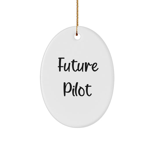 Inspiring Future Pilots - Funny Pilot Gifts from Friends and Family - Oval Ornament for Christmas Decorations - Image 1