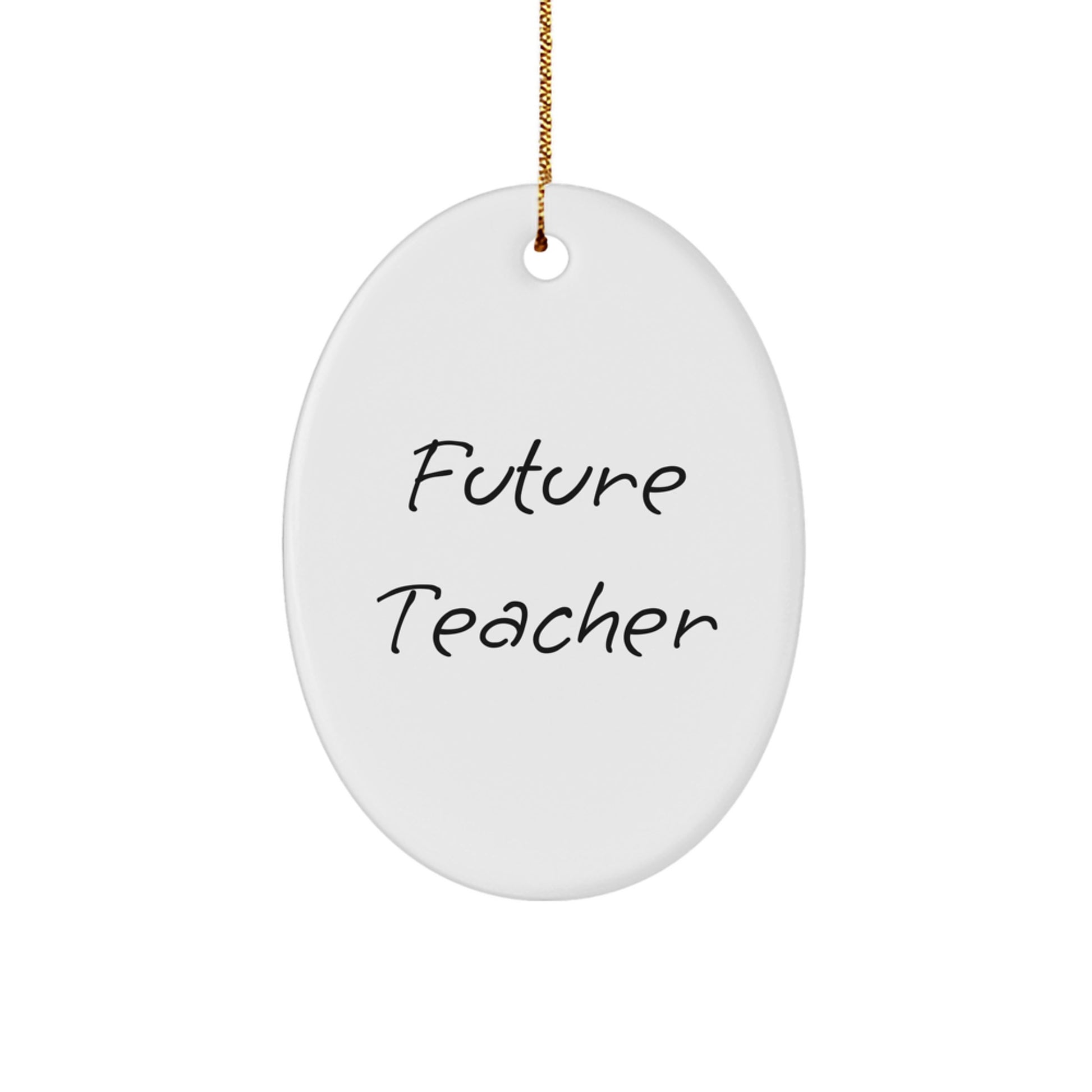 Funny Teacher Quote Oval Ornament Gifts from Women for Future Teachers at Christmas - Image 1
