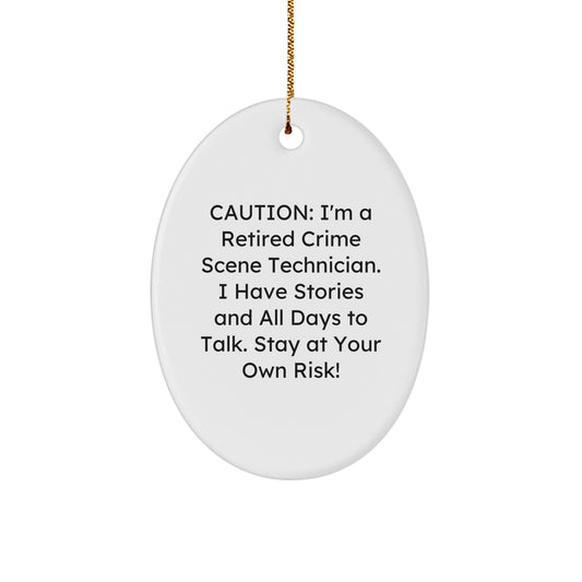Crime Scene Technician Gifts, Funny Quote Oval Ornament, Gifts from Crime Scene Lovers for Crime Scene Enthusiasts, Christmas Unique Gifts - Image 1