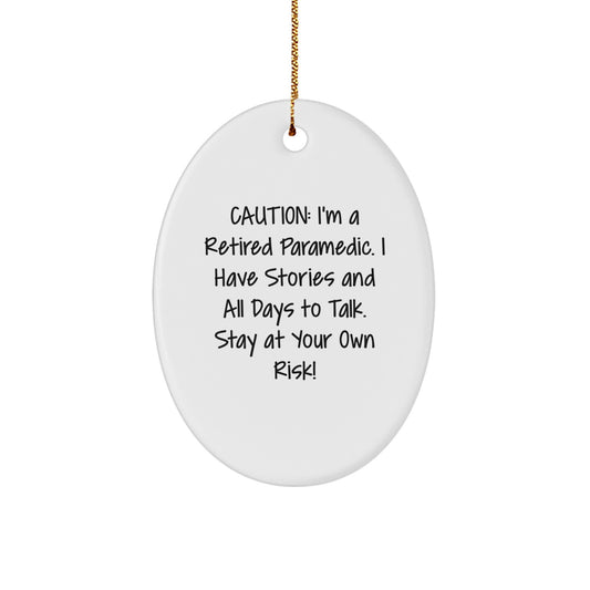 Rescue Worker Humor Oval Ornament, Funny Gift for Rescue Worker Friends, Christmas Unique Gifts from Men to Family - Image 1