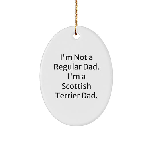 Funny Scottish Terrier Dad Oval Ornament Gifts from Men to Scottish Terrier Dog - White Christmas Unique Gifts - Image 1