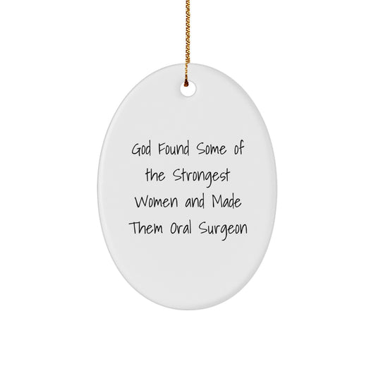 Funny Oral Surgeon Gifts from Friends and Family - Oval Ornament for Christmas - Image 1
