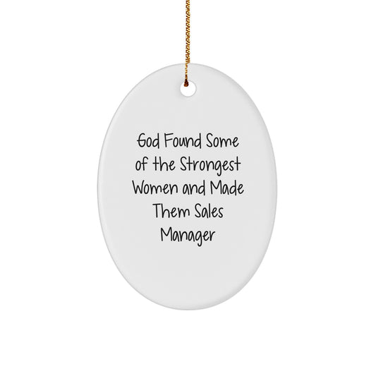 Funny Sales Manager Gifts from Friends - Oval Ornament for Christmas - Image 1