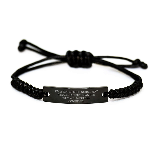 Registered Nurse Gifts, Funny Quote Rope Bracelet for Graduation, Gifts from Friends, Coworkers, Family, for Registered Nurse - Image 1