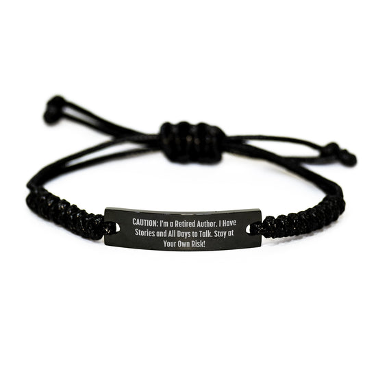 Author's Warning: Funny Storytelling Rope Bracelet Gifts for Men, Women, Friends, Coworkers, and Family from Graduation, Unique Graduation Gifts for Authors, Rope Jewelry - Image 1