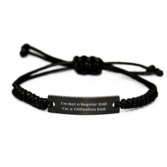 Chihuahua Dad Rope Bracelet, Funny Quote Gifts for Men, Graduation Unique Gifts from Dad to Chihuahua Dog Lover - Image 1