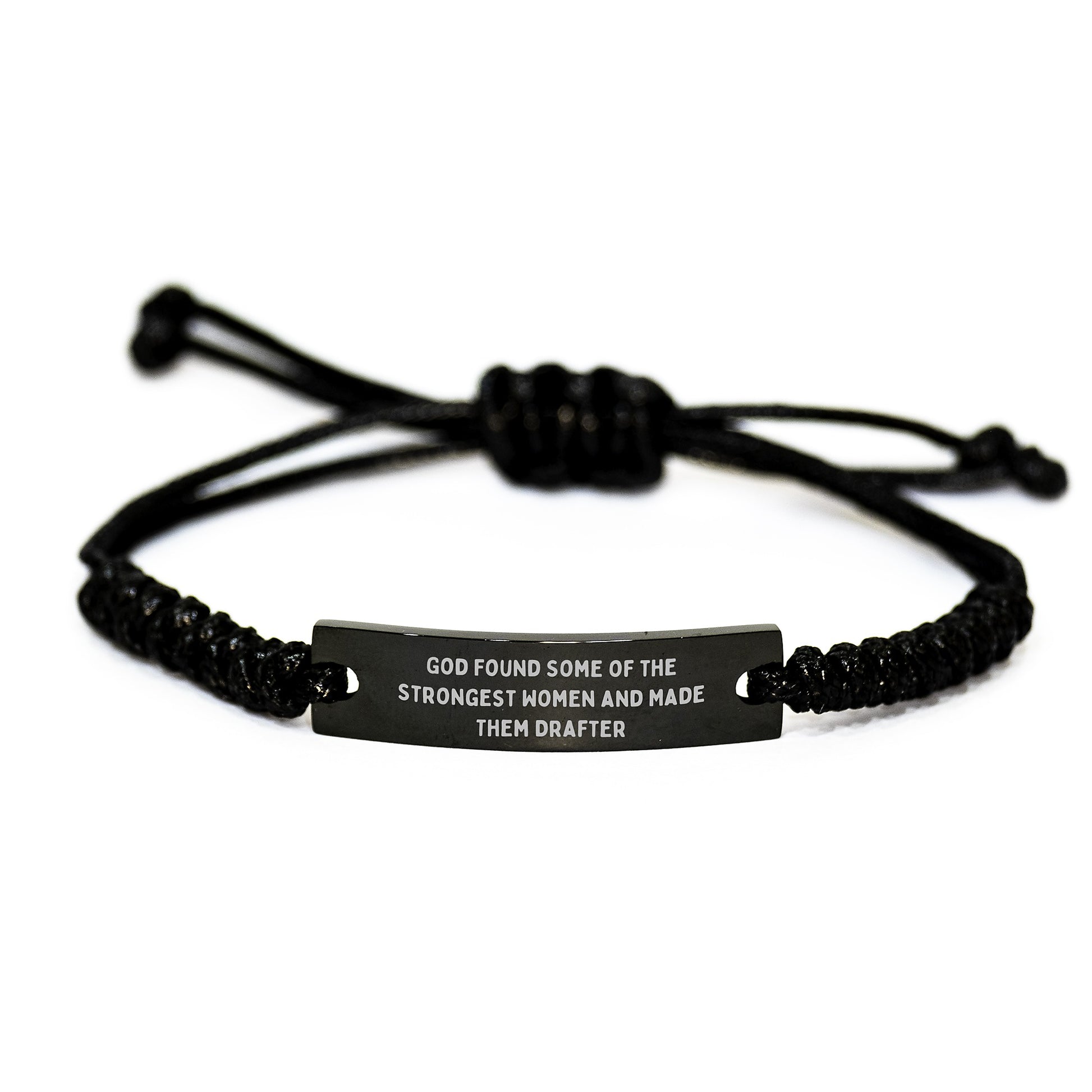 Funny Drafter Gifts, Inspirational Rope Bracelets for Strong Women, Graduation Unique Gifts from Friends or Family, God Quote - Image 1