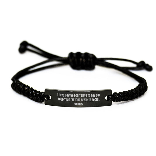 Social Worker Gifts from Friends, Funny Rope Bracelet with Quote, Graduation Unique Gifts for Social Worker - Image 1