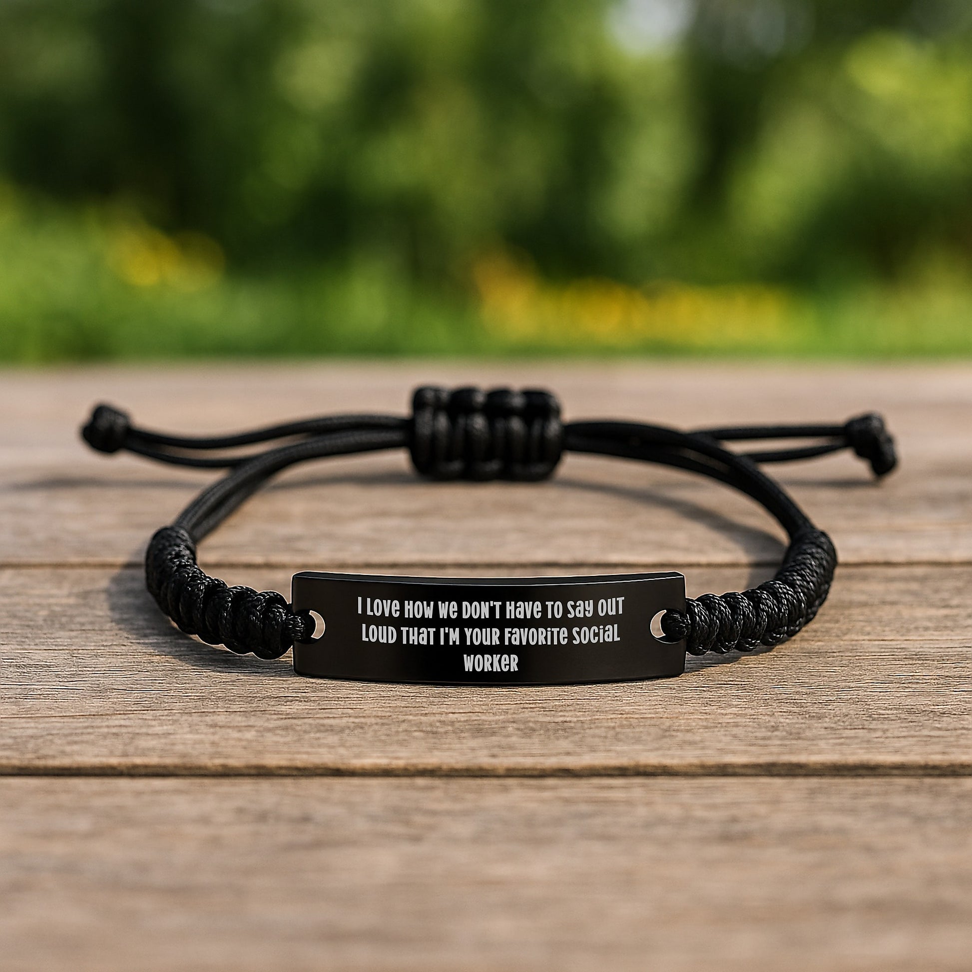 Social Worker Gifts from Friends, Funny Rope Bracelet with Quote, Graduation Unique Gifts for Social Worker - Image 2