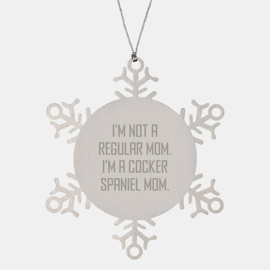 Cocker Spaniel Mom Christmas Unique Gifts - Snowflake Ornament for Cocker Spaniel Dog Lovers, Funny Quote Gifts from Family, Friends, or Coworkers for Cocker Spaniel Dog Mom - Image 1