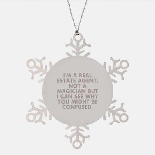 Snowflake Ornament Gifts from Real Estate Agents to Colleagues, Christmas Unique Presents for Men and Women - Image 1