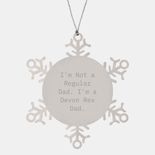 Devon Rex Cat Dad's Funny Snowflake Ornament Gifts from Men to Friends, Family, Coworkers, and Women for Christmas Unique Present - Image 1