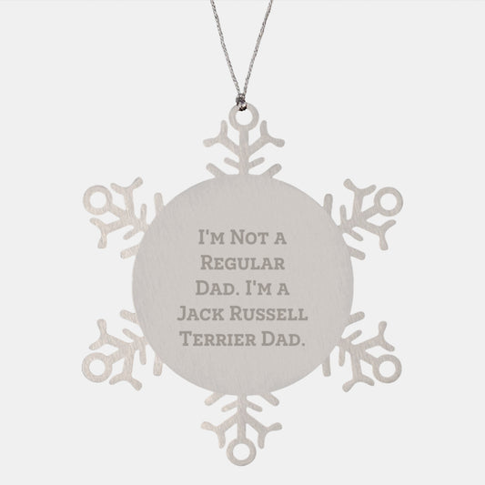 Funny Jack Russell Terrier Dad Snowflake Ornament Gifts from Men to Friends, Gifts for Jack Russell Terrier Dogs, Christmas Unique Presents - Image 1