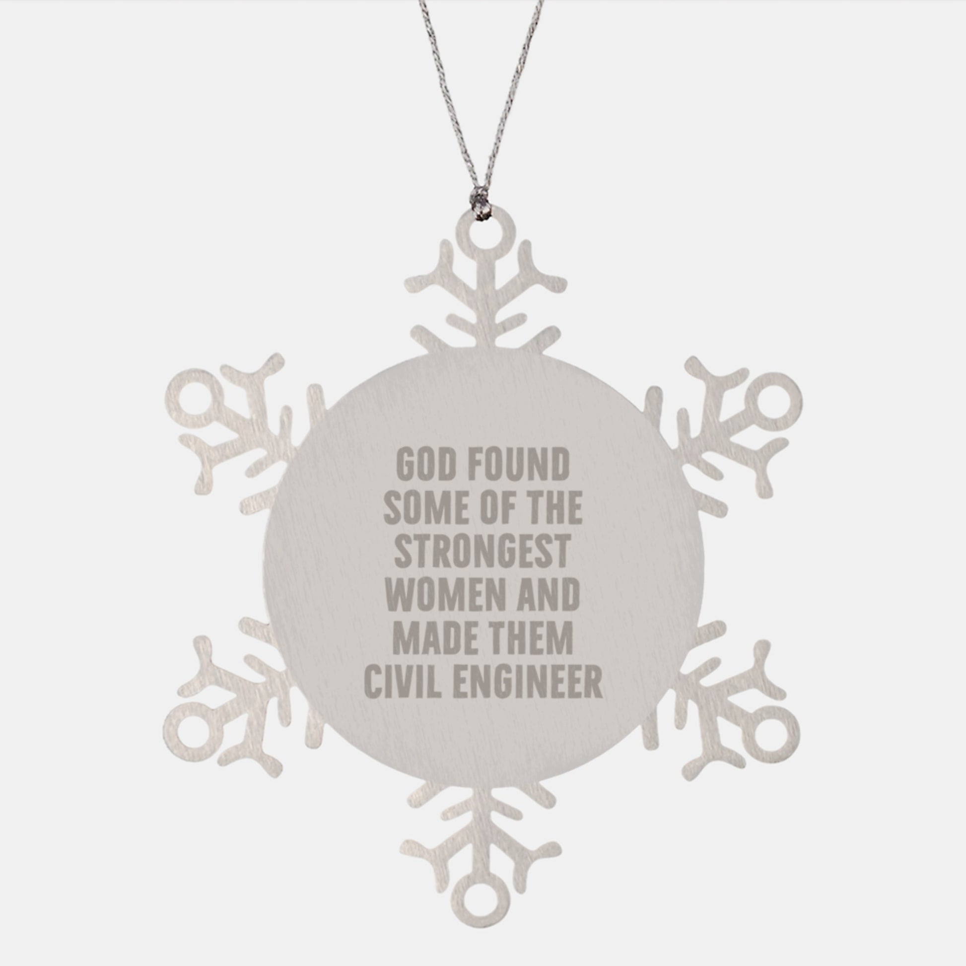 Funny Civil Engineer Gifts from Friends for Christmas - Unique Snowflake Ornament - Image 1