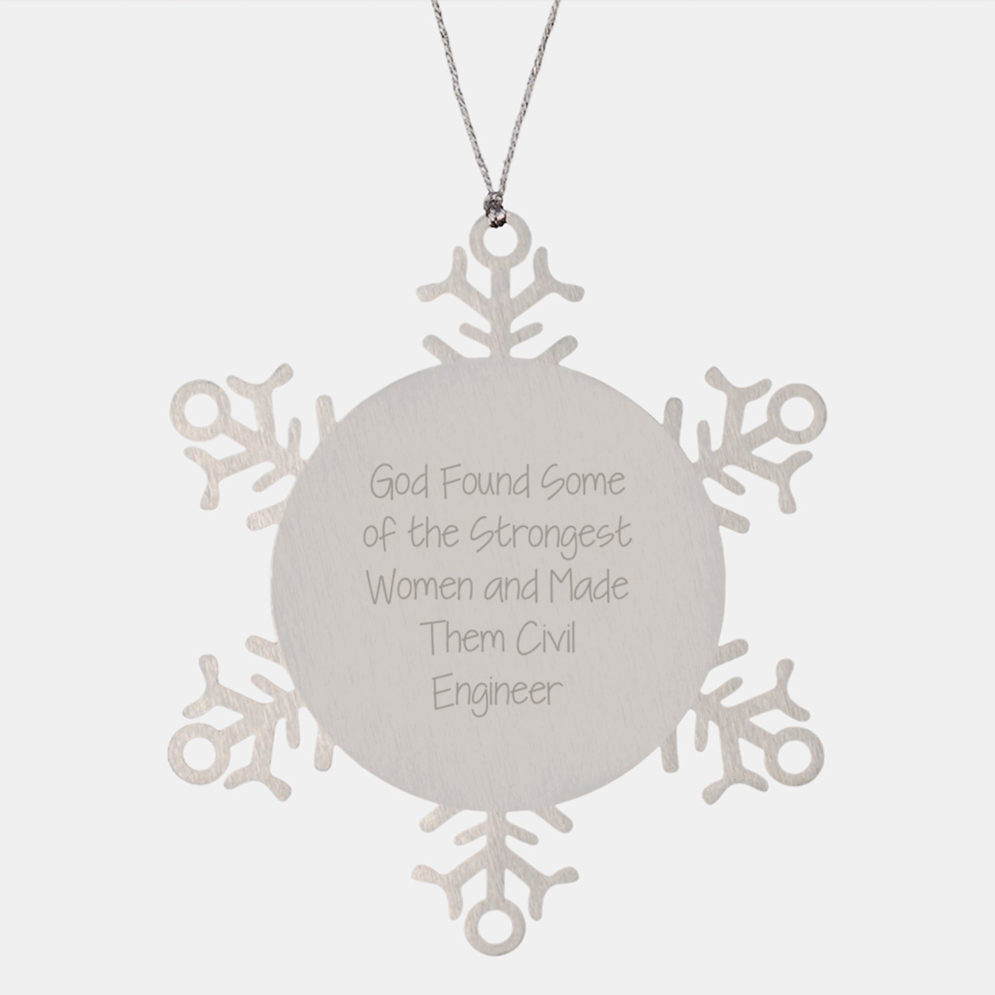 Funny Inspirational Civil Engineer Gifts from Friends for Christmas - Snowflake Ornament - Image 1