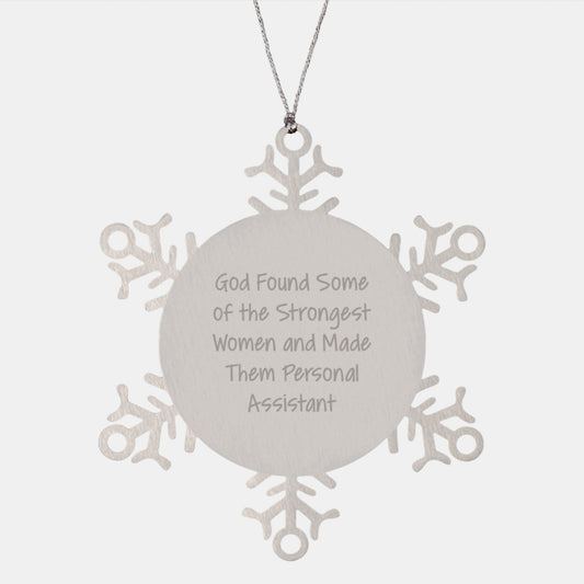 Funny Snowflake Ornament Gifts from God for the Strongest Women Personal Assistants, Christmas Unique Gifts for Women - Image 1