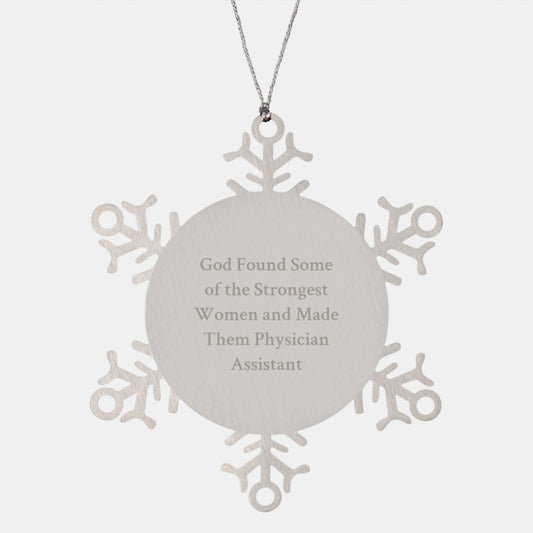 Gifts from Family, Physician Assistant Snowflake Ornament, Christmas Unique Inspirational Gifts for Women, Men, Coworkers, Friends - Image 1