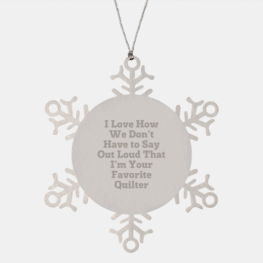 Quilter's Delight, Funny Snowflake Ornament Gifts for Quilters from Friends, Cute Christmas Ornament for Quilter's Home - Image 1
