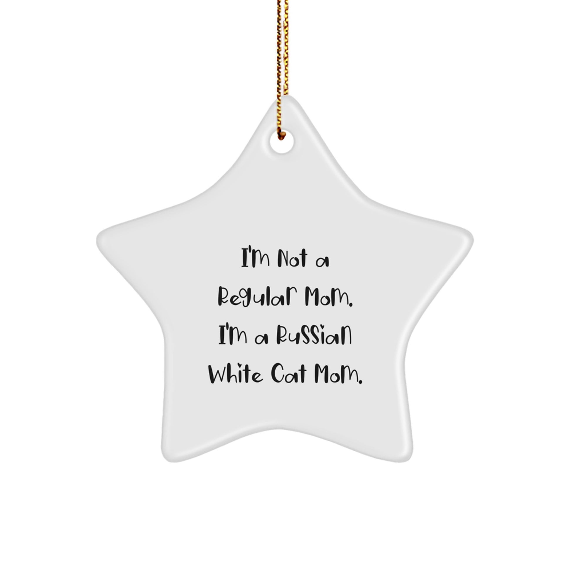 Funny Russian White Cat Mom Gifts from Friends for Russian White Cat Lovers - Star Ornament, Christmas Unique Gifts - Image 1