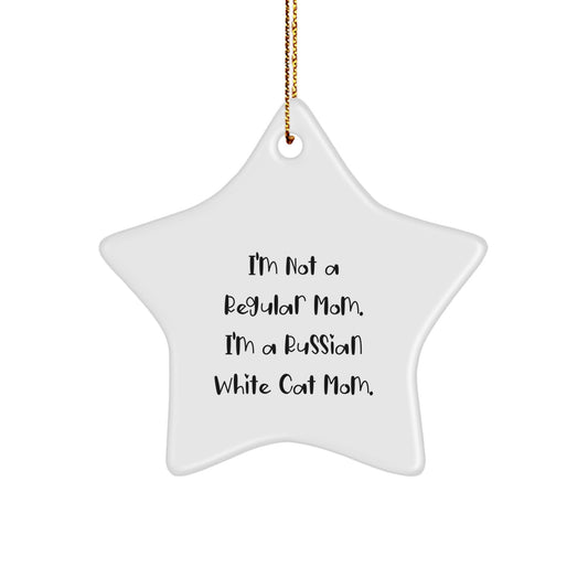 Funny Russian White Cat Mom Gifts from Friends for Russian White Cat Lovers - Star Ornament, Christmas Unique Gifts - Image 1