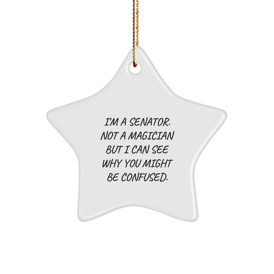 Senator Gifts from Friends, Star Ornament, Funny Quote, Christmas Unique Gifts - Image 1
