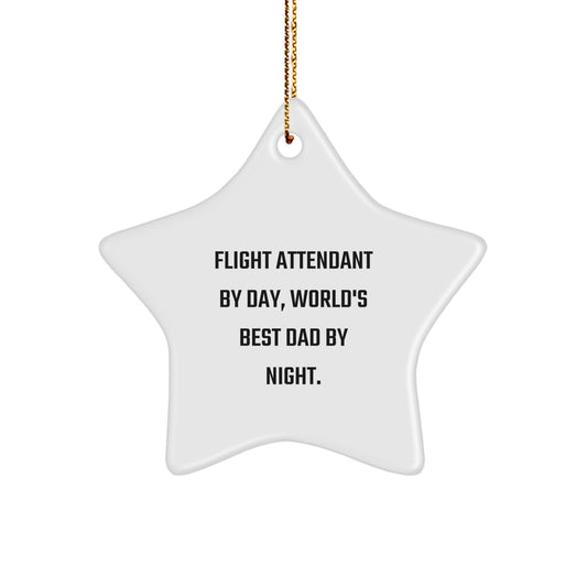 Flight Attendant Gifts by Day, Star Ornament by Night, Funny Christmas Decoration Gifts from Family for Flight Attendants - Image 1