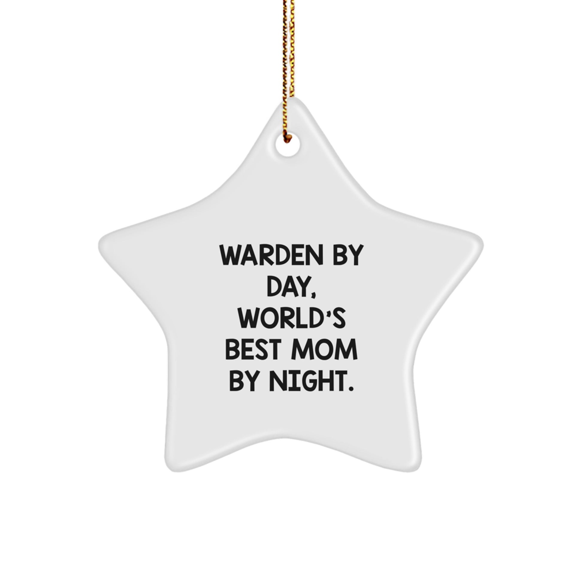 Warden Gifts from Friends and Family, World's Best Mom By Night Star Ornament for Christmas - Image 1