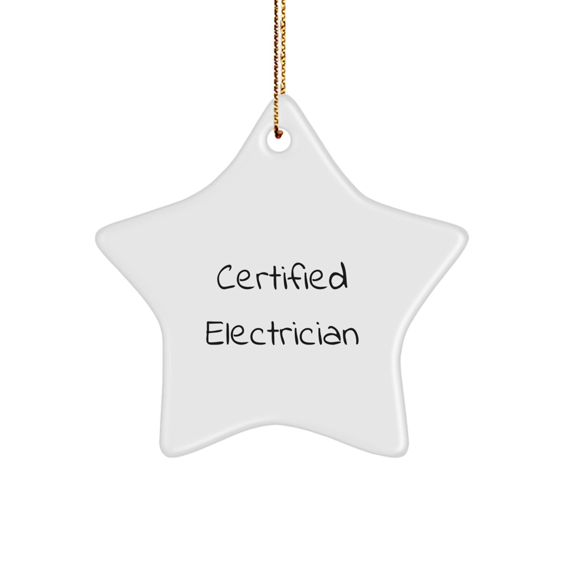 Funny Electrician Gifts from Friends to Certified Electricians, Star Ornament for Christmas - Image 1