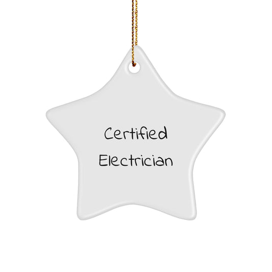 Funny Electrician Gifts from Friends to Certified Electricians, Star Ornament for Christmas - Image 1