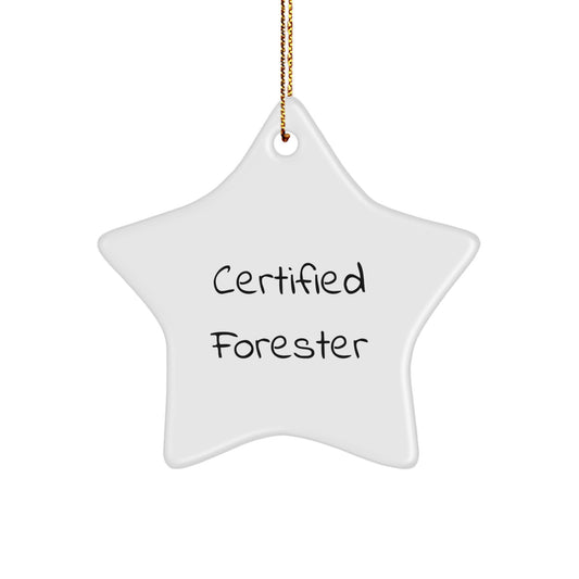 Forester Gifts Certified Funny Star Ornament for Christmas from Friends, Perfect for Forester's Office or Home Decor - Image 1
