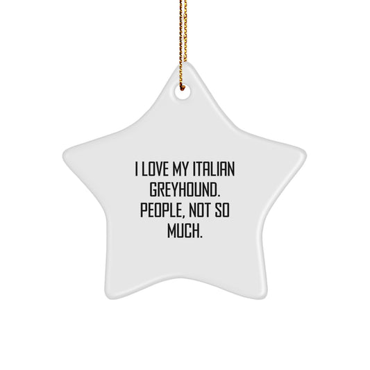Italian Greyhound Dog Lovers Gift, Funny Star Ornament from Friends, Christmas Unique Gifts for Family - Image 1