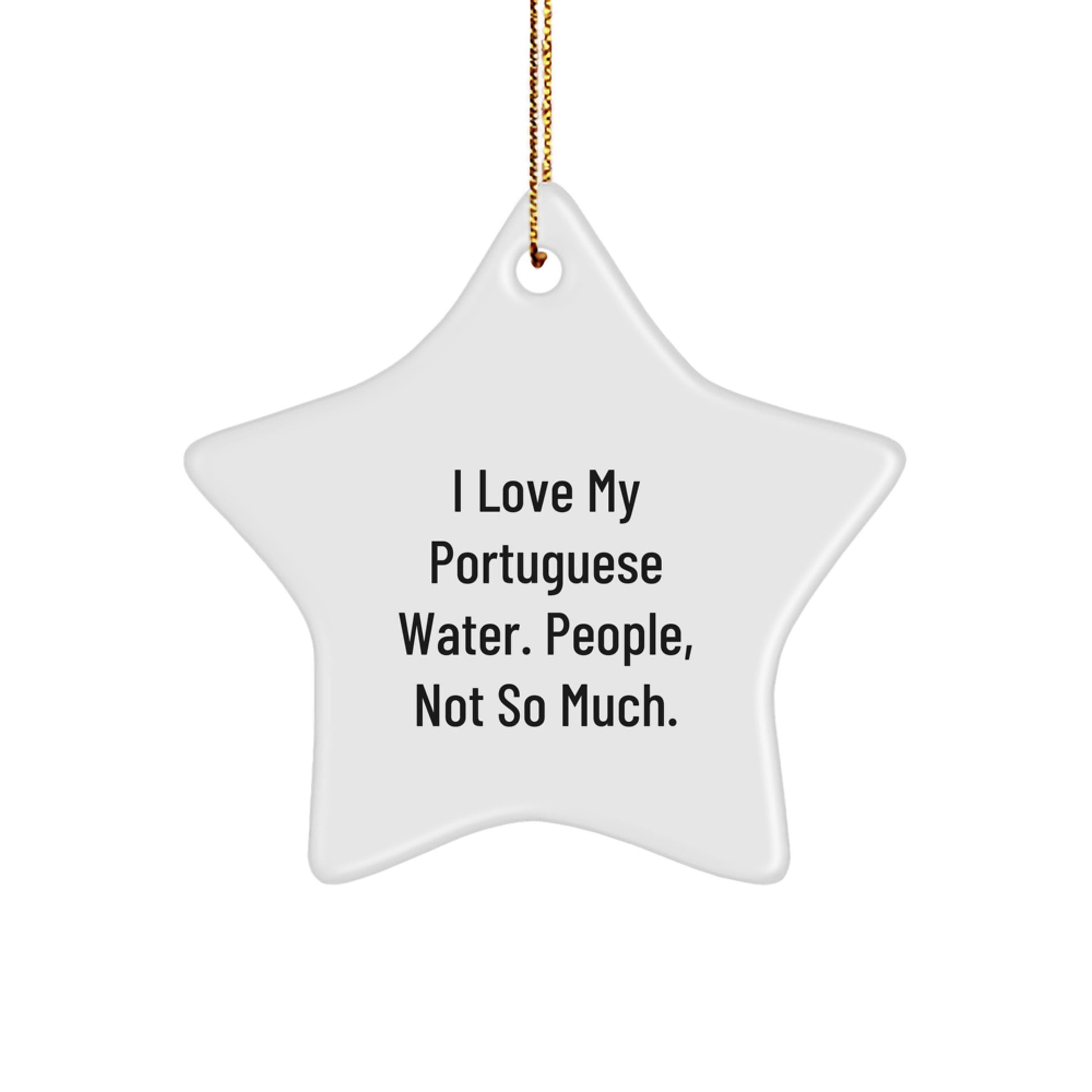 Portuguese Water Dog Lovers Gifts from Friends for Christmas - I Love My Portuguese Water, Star Ornament, Fun Holiday Decor - Image 1
