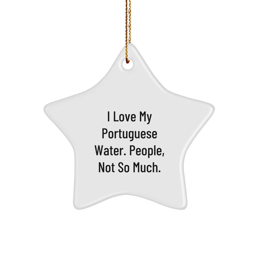 Portuguese Water Dog Lovers Gifts from Friends for Christmas - I Love My Portuguese Water, Star Ornament, Fun Holiday Decor - Image 1