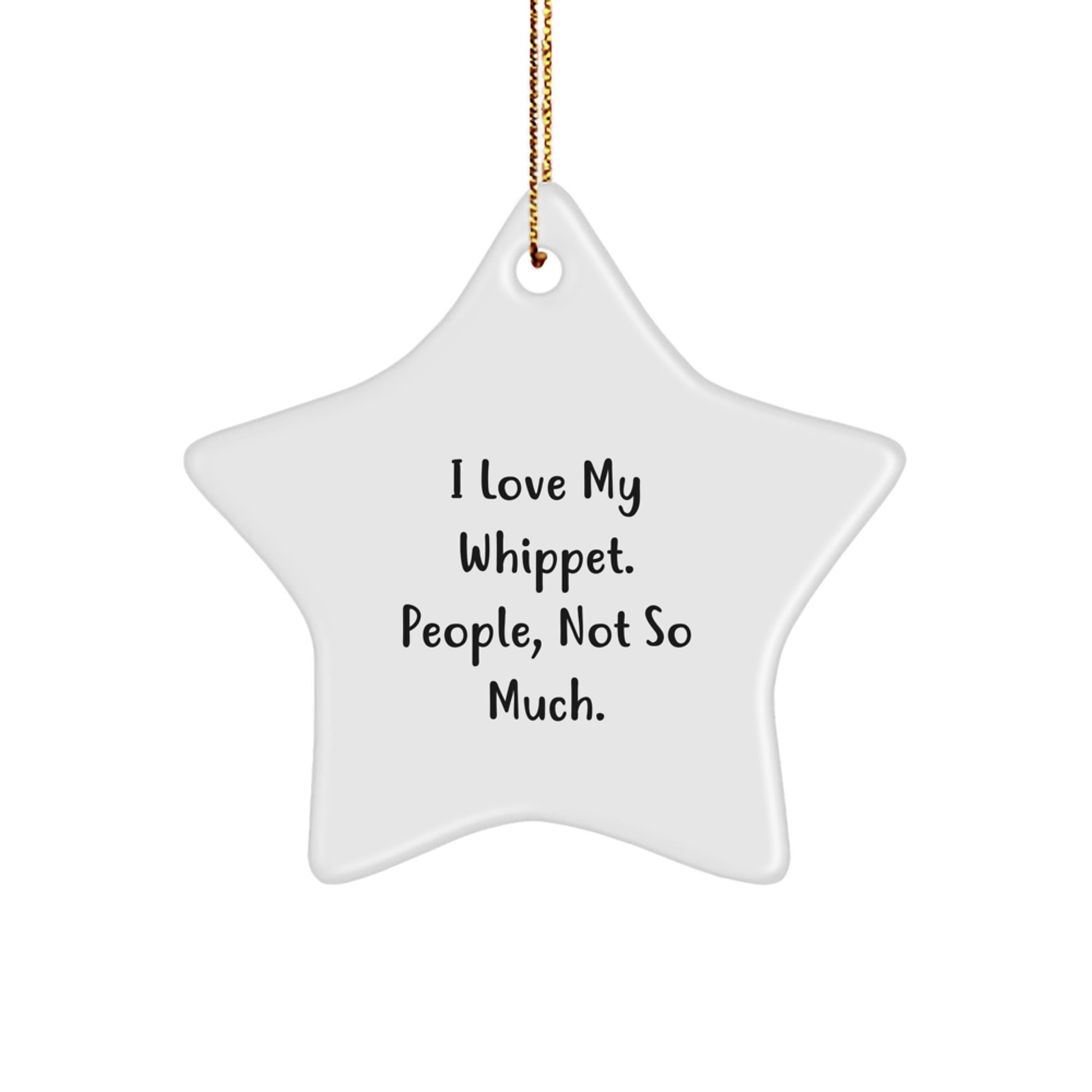 Whippet Dog Lovers, Not So Much Gifts from Men to Whippet Dog Owners, Funny Star Ornament for Christmas - Image 1