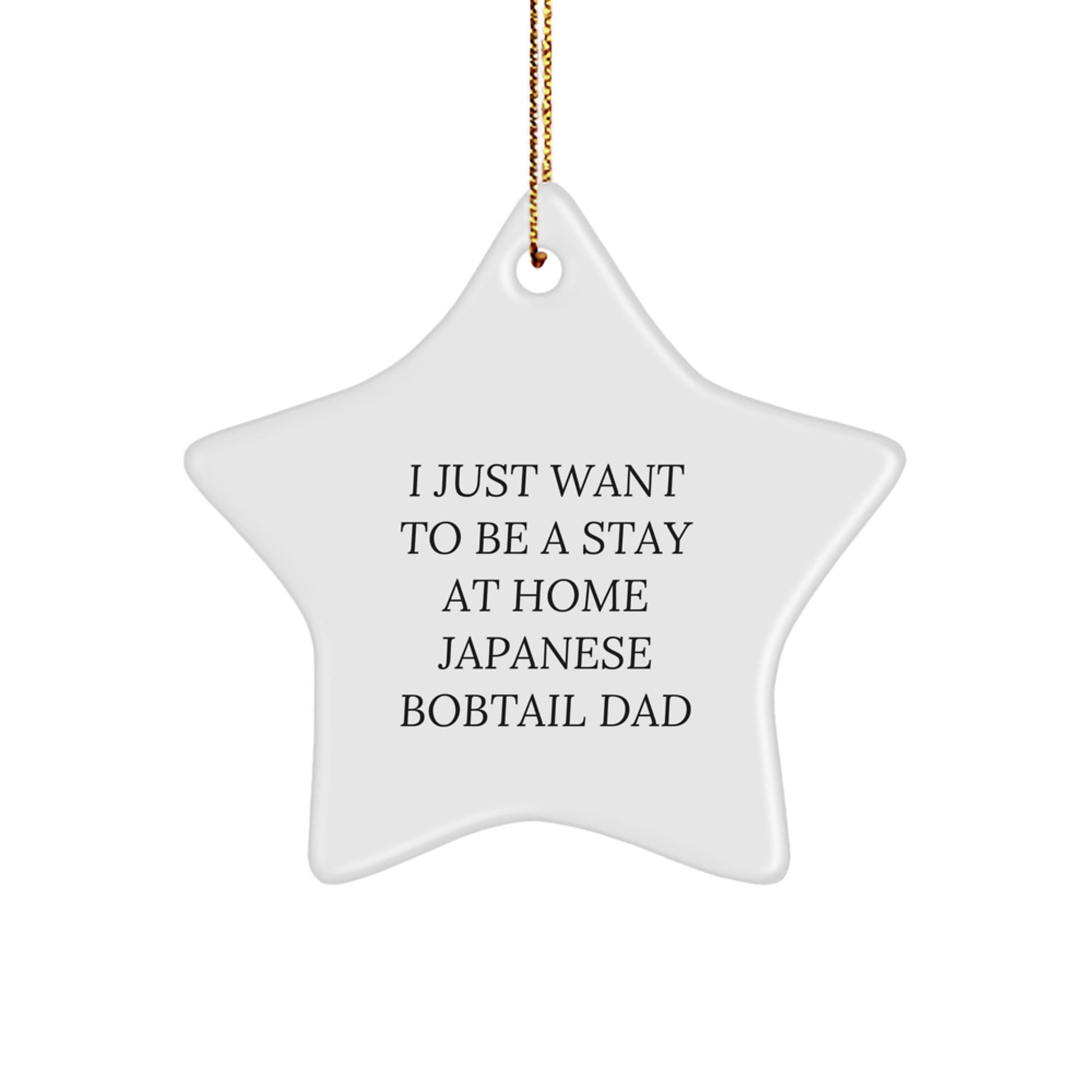 Japanese Bobtail Cat Lover Gifts from Dad to Daughter, Funny Star Ornament for Christmas - Image 1