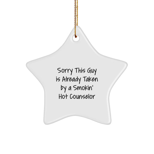 Counselor Gifts from Friends for a Smokin' Hot Counselor - Star Ornament, Christmas Unique Gifts - Image 1