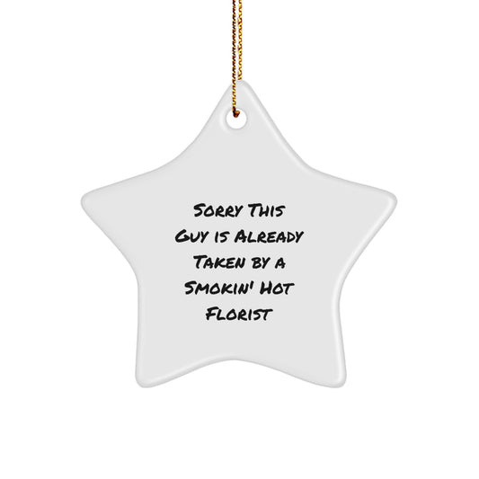 Florist Gifts from Men to Florist, Star Ornament Quote, Christmas Unique Gifts - Image 1