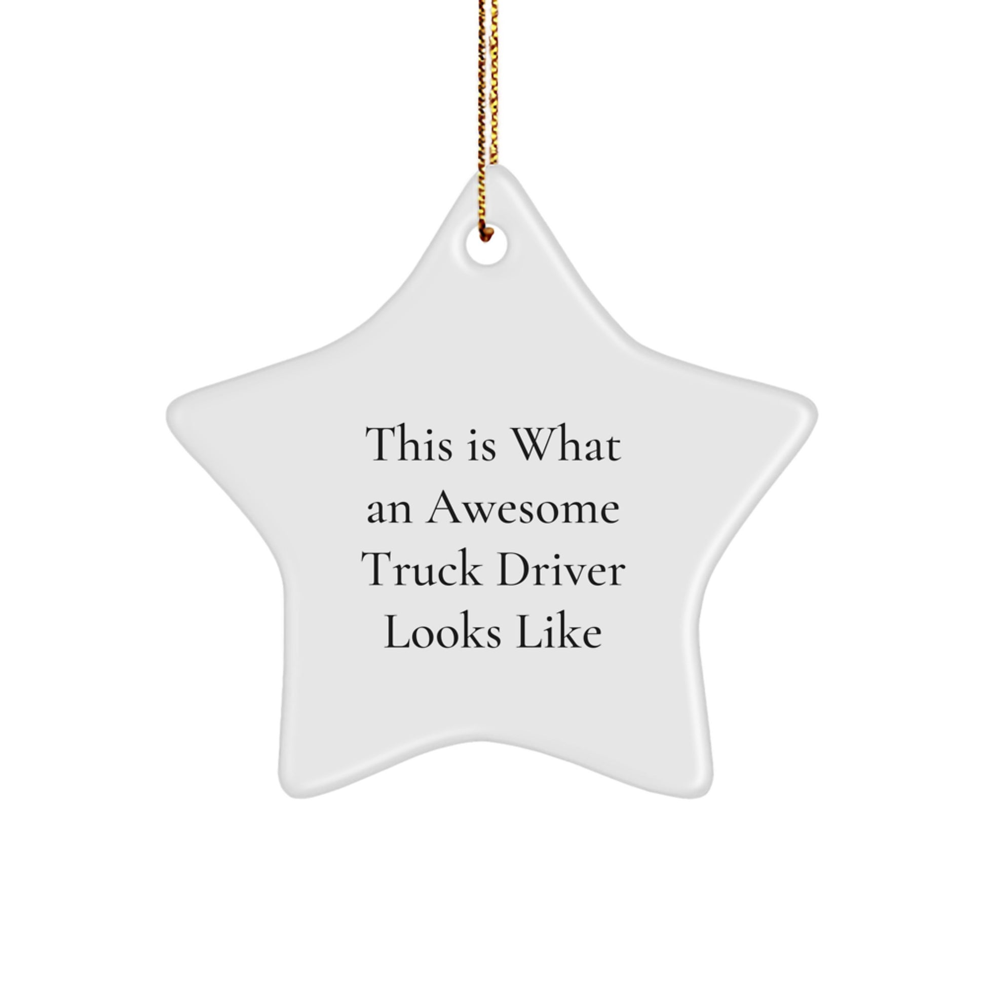 Awesome Truck Driver Star Ornament Gifts from Friends for Men, Funny Inspirational Quote Christmas Decorations - Image 1