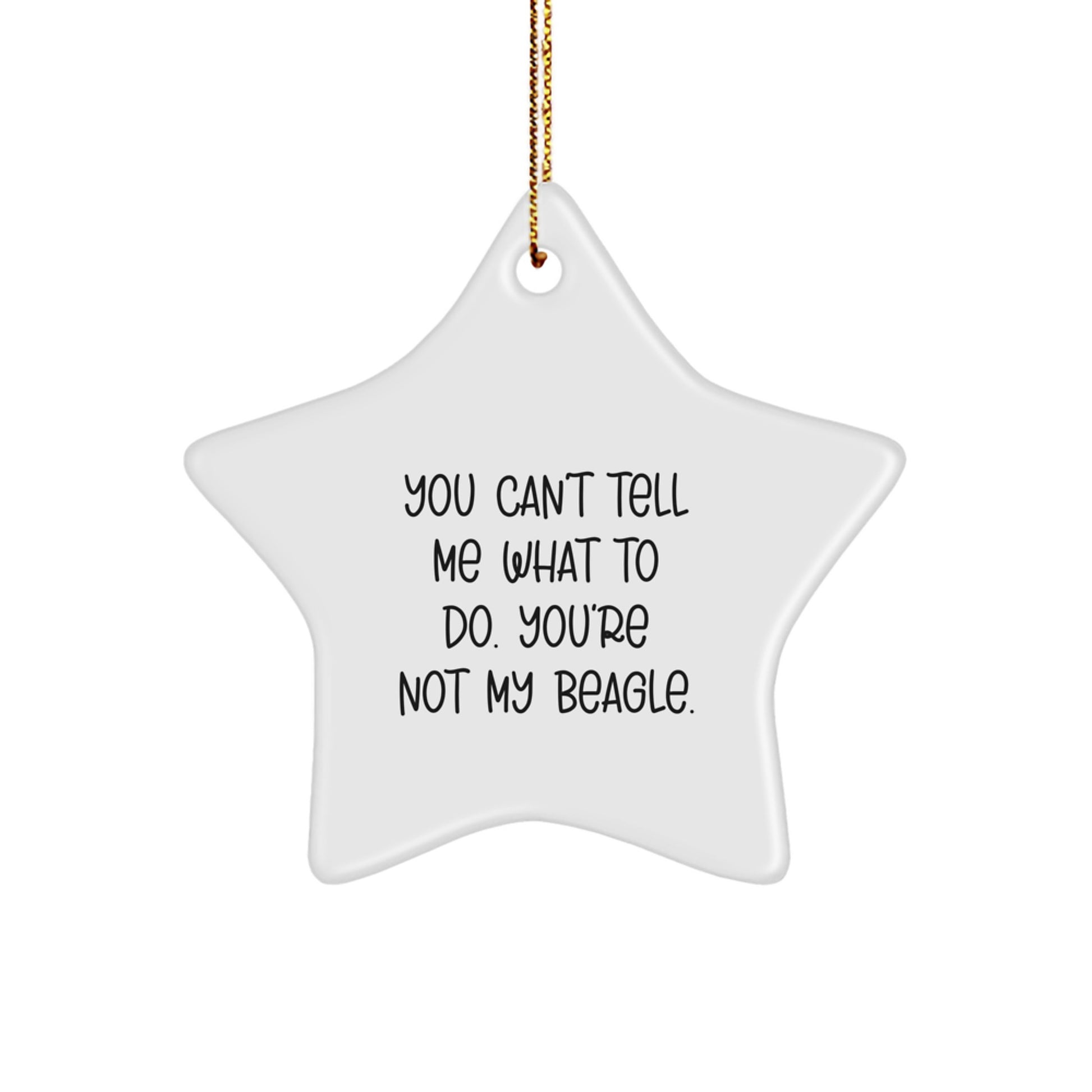 Beagle Dog Star Ornaments, Funny Gifts from Friends for Christmas, 'You Can't Tell Me What to Do. You're Not My Beagle.' - Image 1