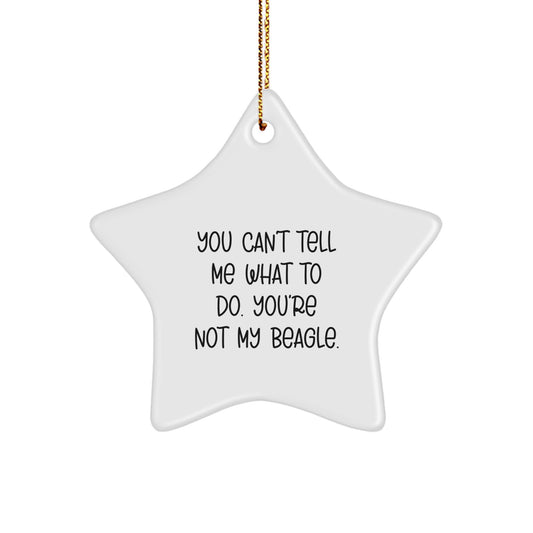 Beagle Dog Star Ornaments, Funny Gifts from Friends for Christmas, 'You Can't Tell Me What to Do. You're Not My Beagle.' - Image 1